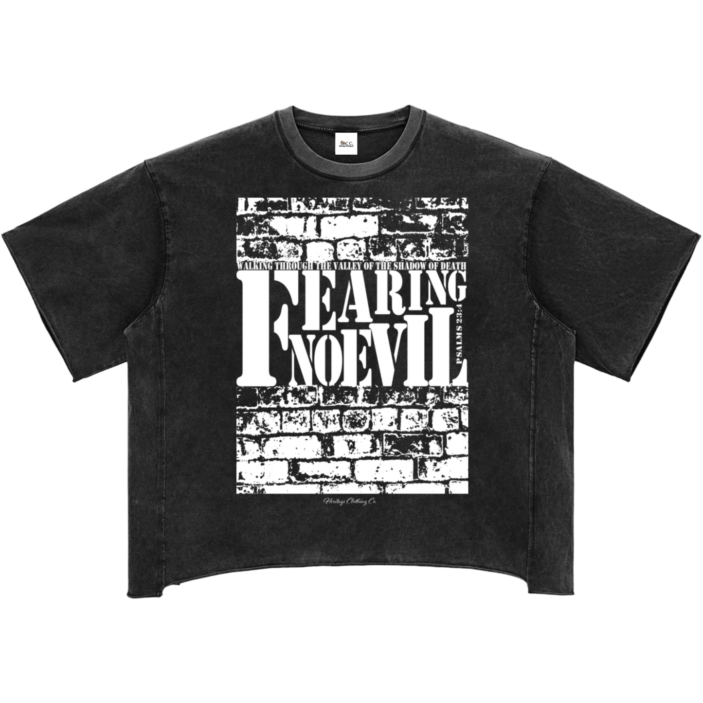 Fearing No Evil Women's Snow Washed Raw Hem Boxy T-Shirt