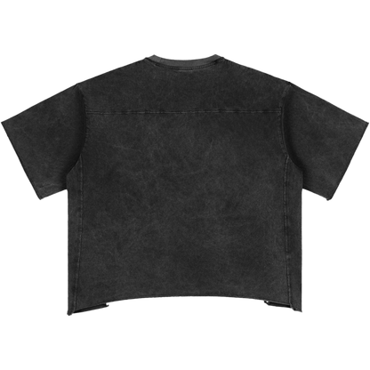 Fearing No Evil Women's Snow Washed Raw Hem Boxy T-Shirt