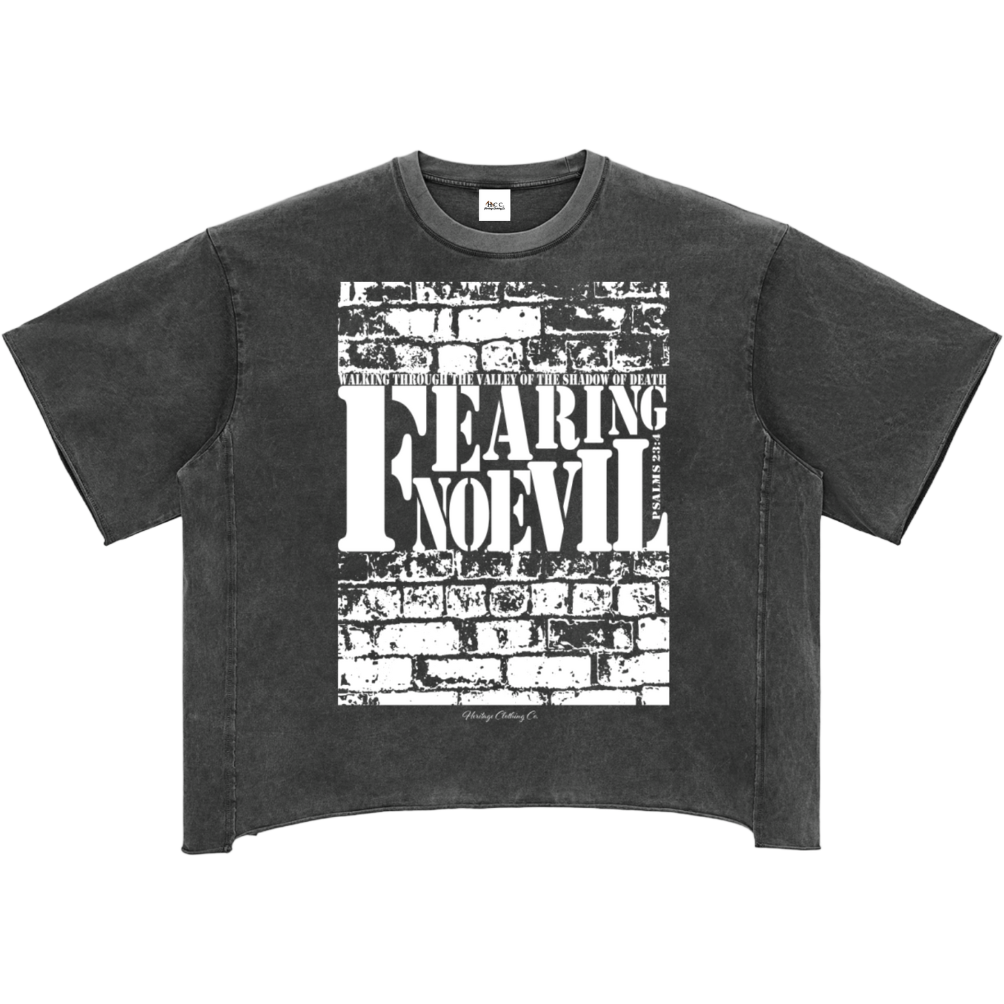 Fearing No Evil Women's Snow Washed Raw Hem Boxy T-Shirt