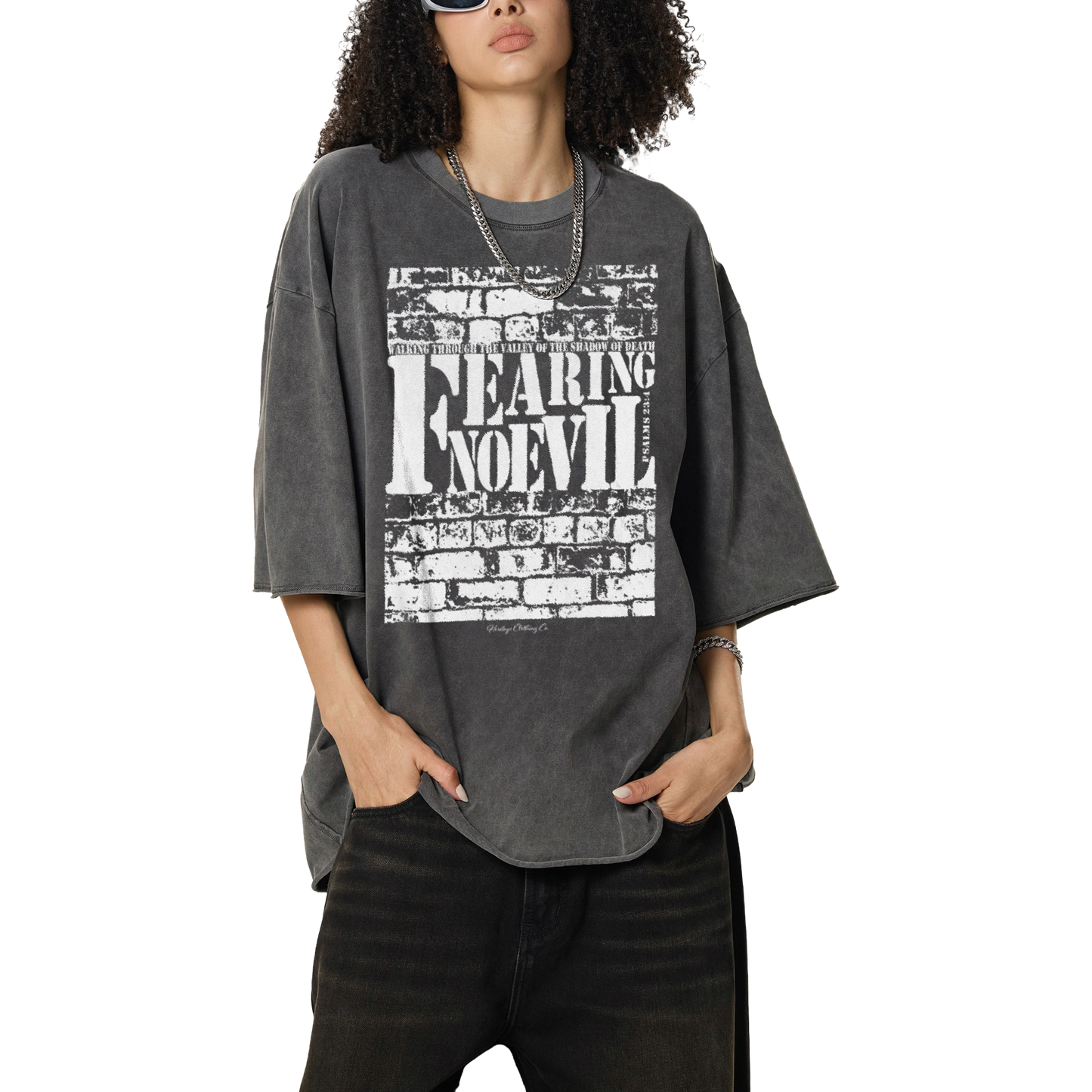 Fearing No Evil Women's Snow Washed Raw Hem Boxy T-Shirt