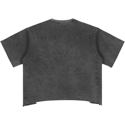Fearing No Evil Women's Snow Washed Raw Hem Boxy T-Shirt