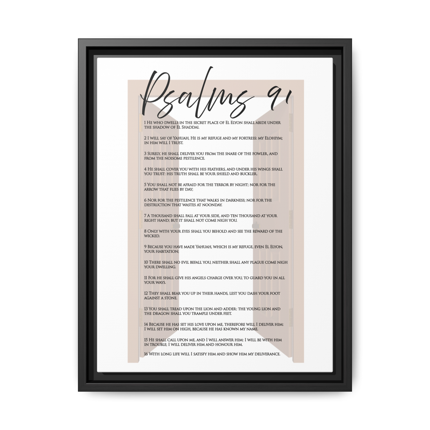 Psalms 91 Framed Canvas