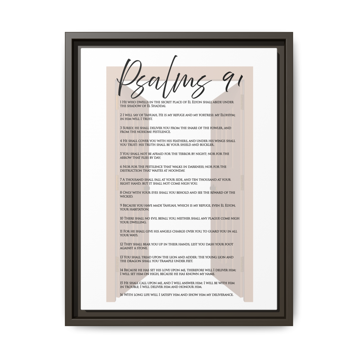 Psalms 91 Framed Canvas