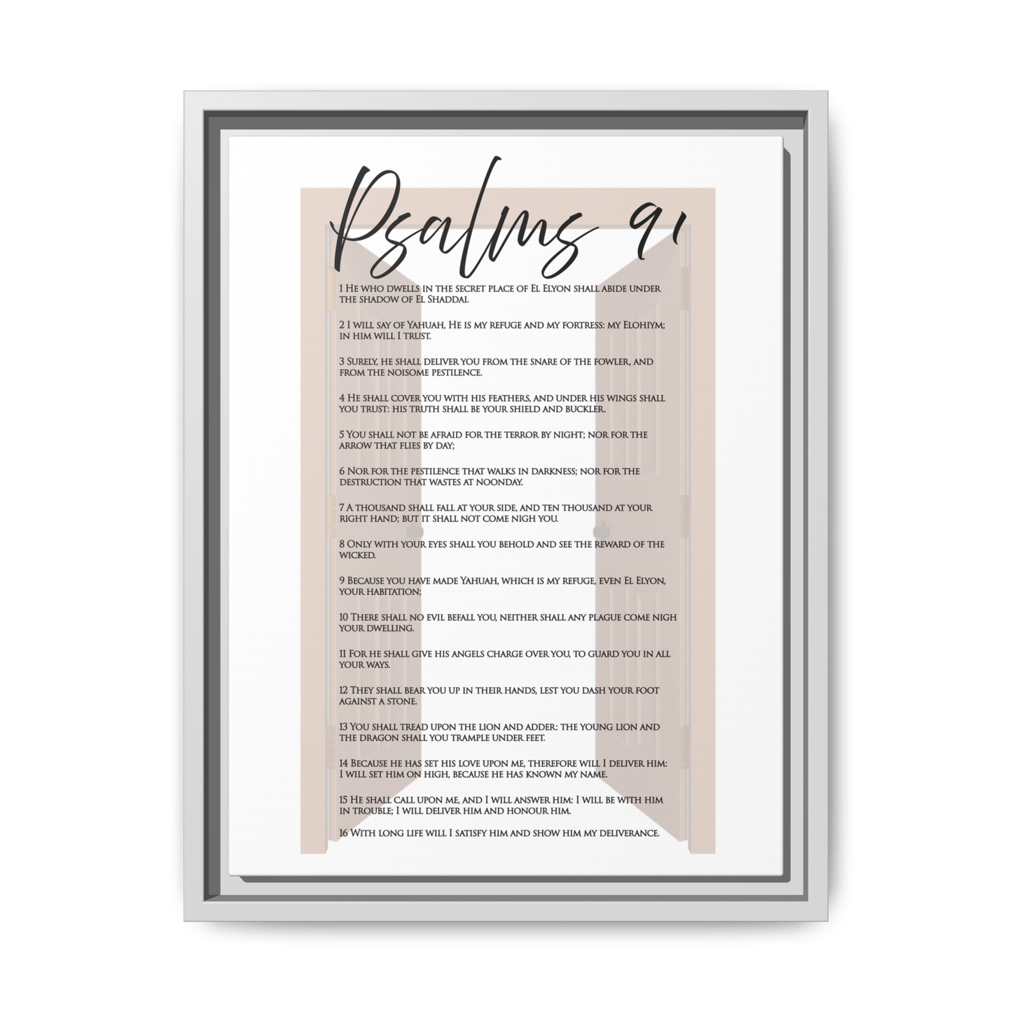 Psalms 91 Framed Canvas