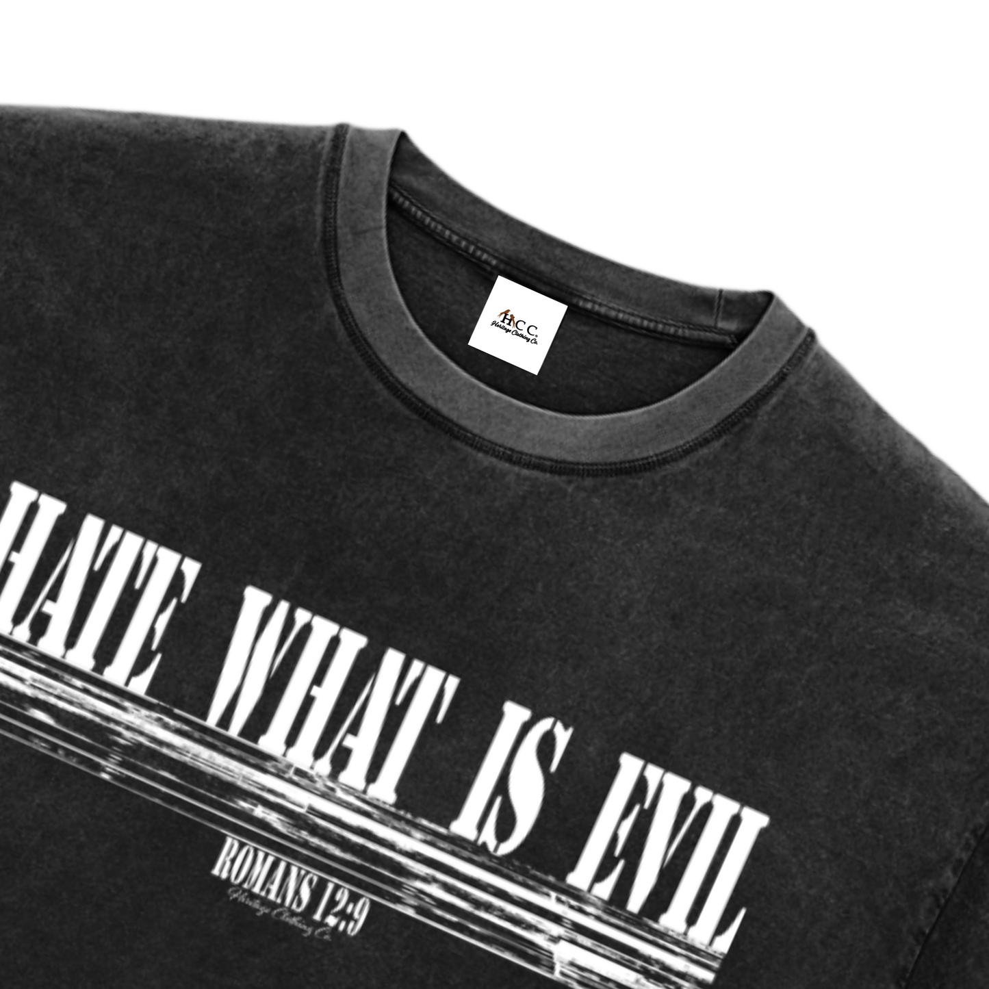 Hate What Is Evil Women's Snow Washed Raw Hem Boxy T-Shirt