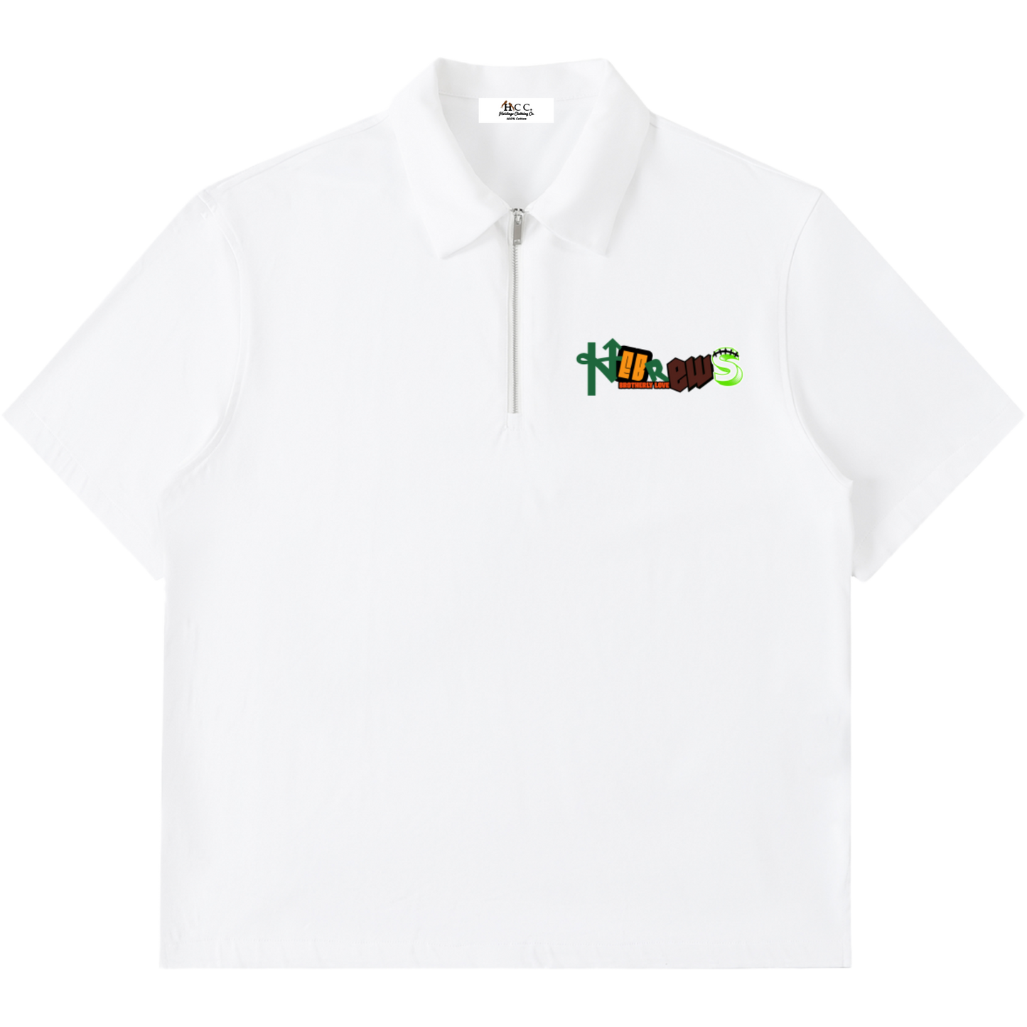 Hebrews Men's Zipped Short-Sleeve Polo Shirt