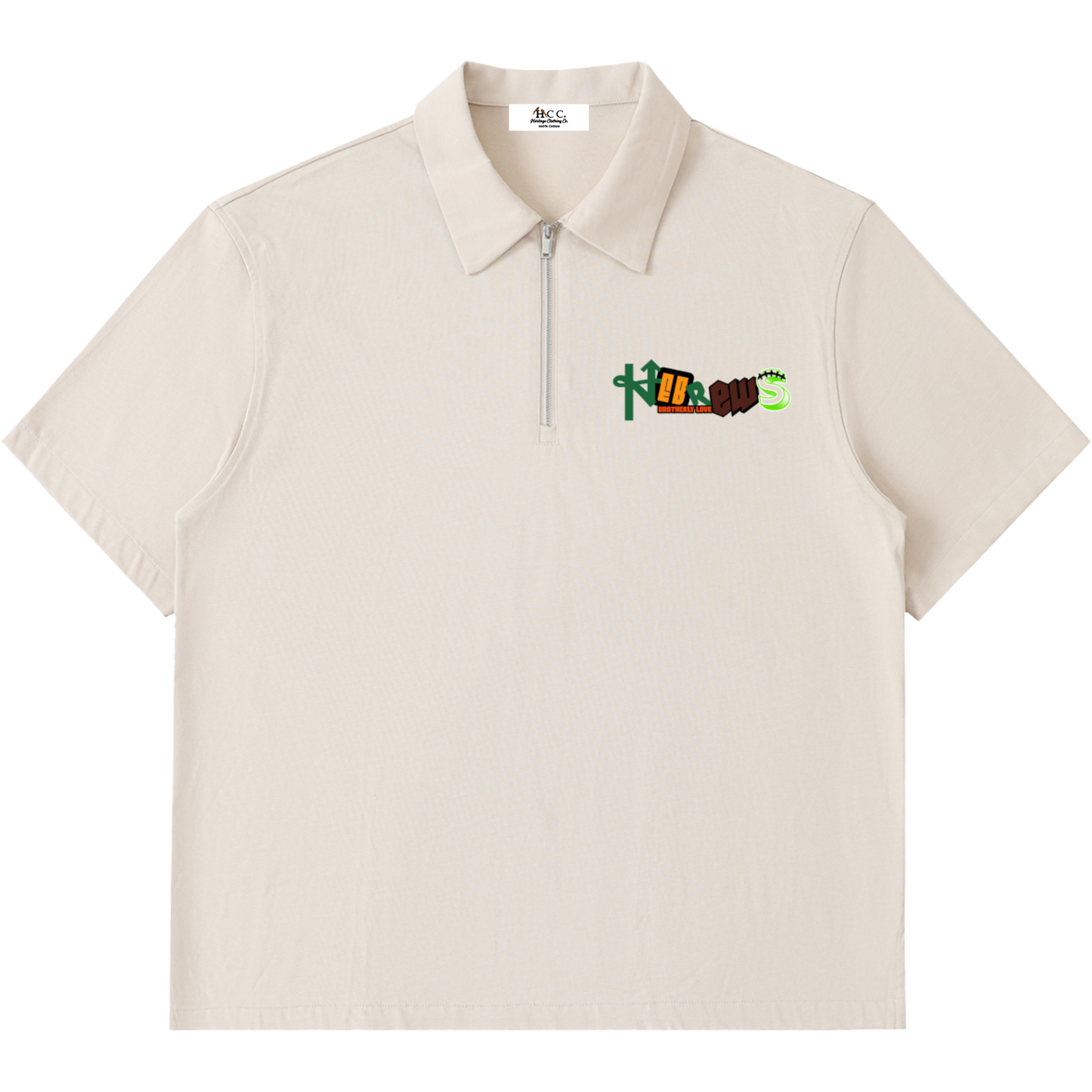 Hebrews Men's Zipped Short-Sleeve Polo Shirt