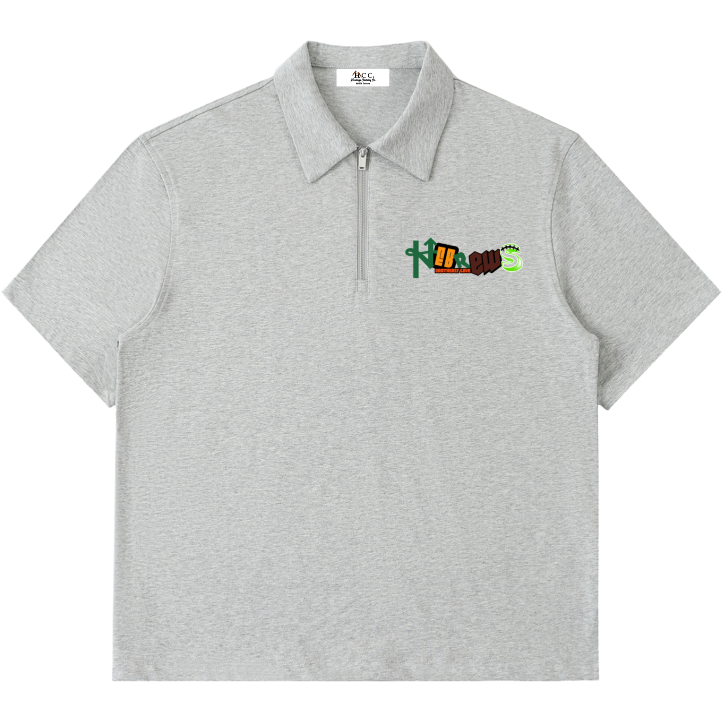 Hebrews Men's Zipped Short-Sleeve Polo Shirt