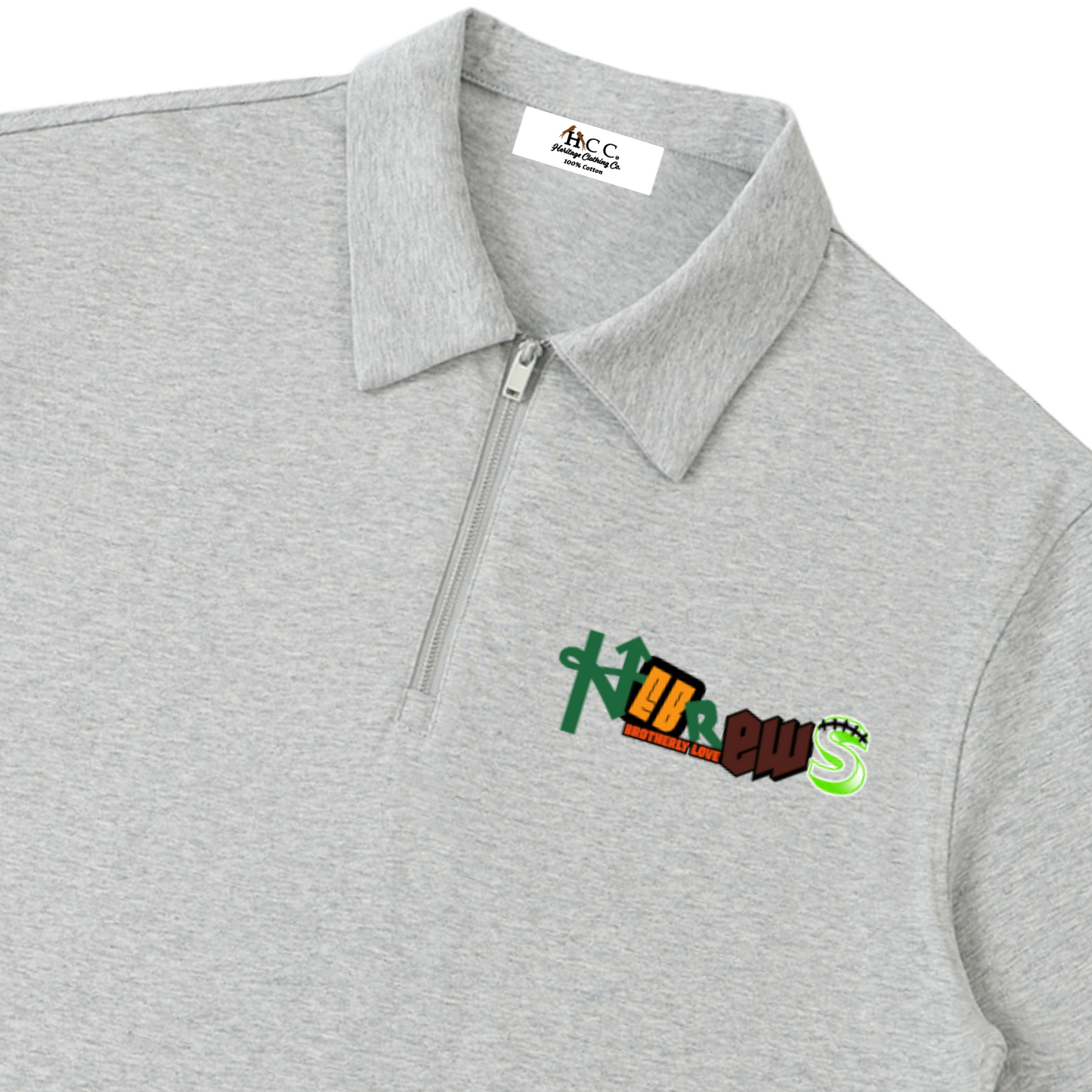 Hebrews Men's Zipped Short-Sleeve Polo Shirt