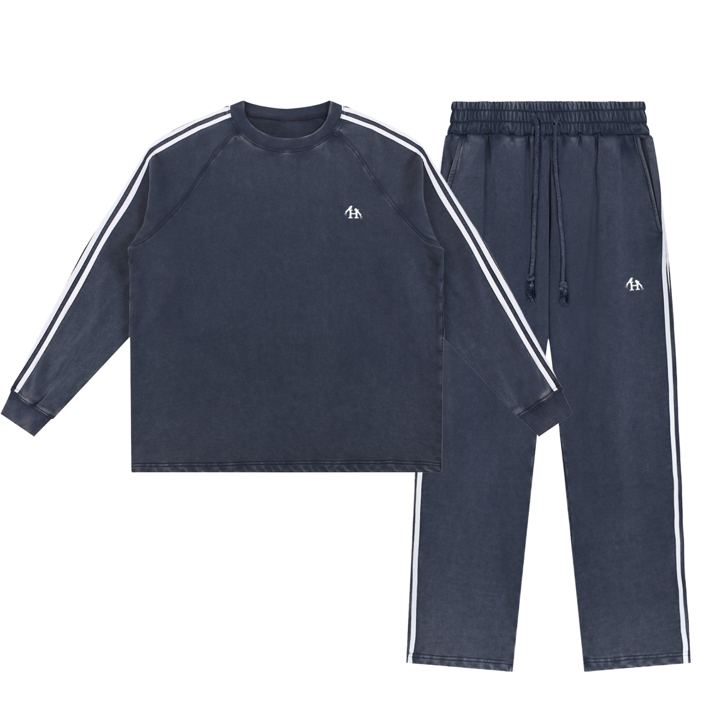 Heritage Contrast Blue Pullover and Sweatpants Bundle