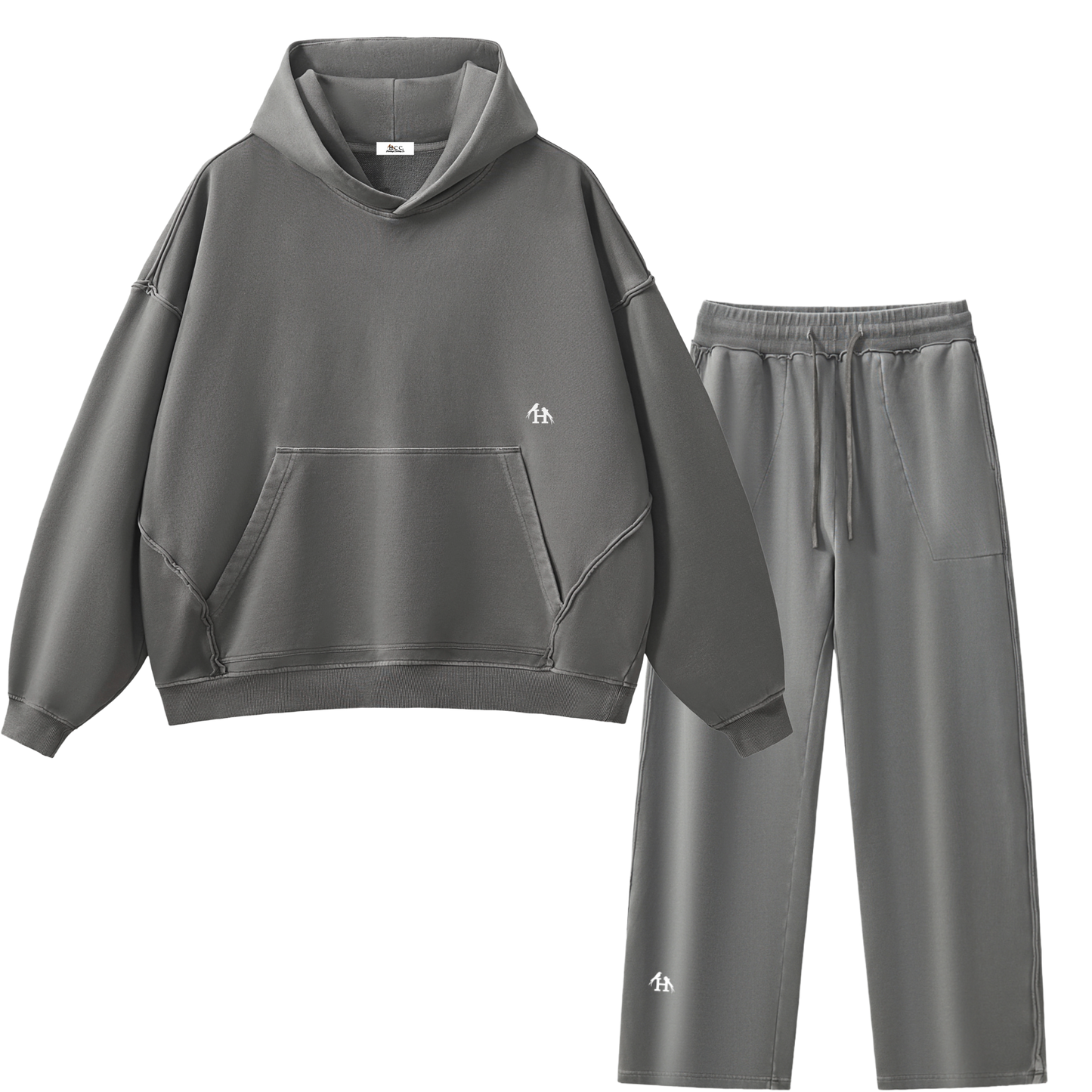 Heritage Essential Raw-Edge Gray Sweatsuit Bundle