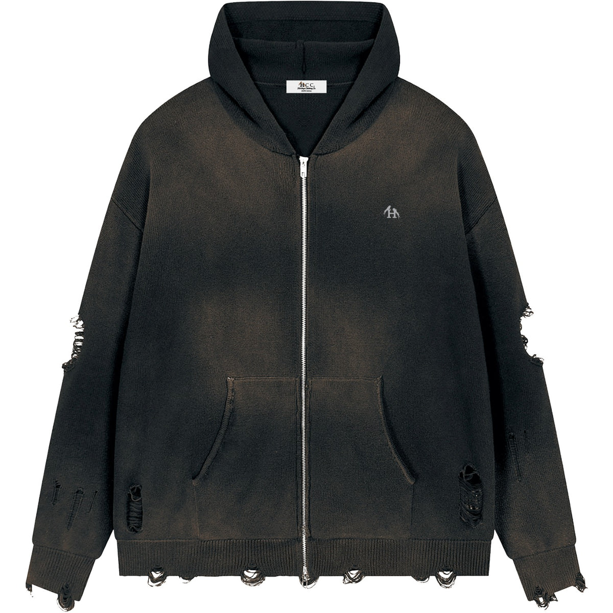 Heritage H Heavyweight Distressed Zip Sweater