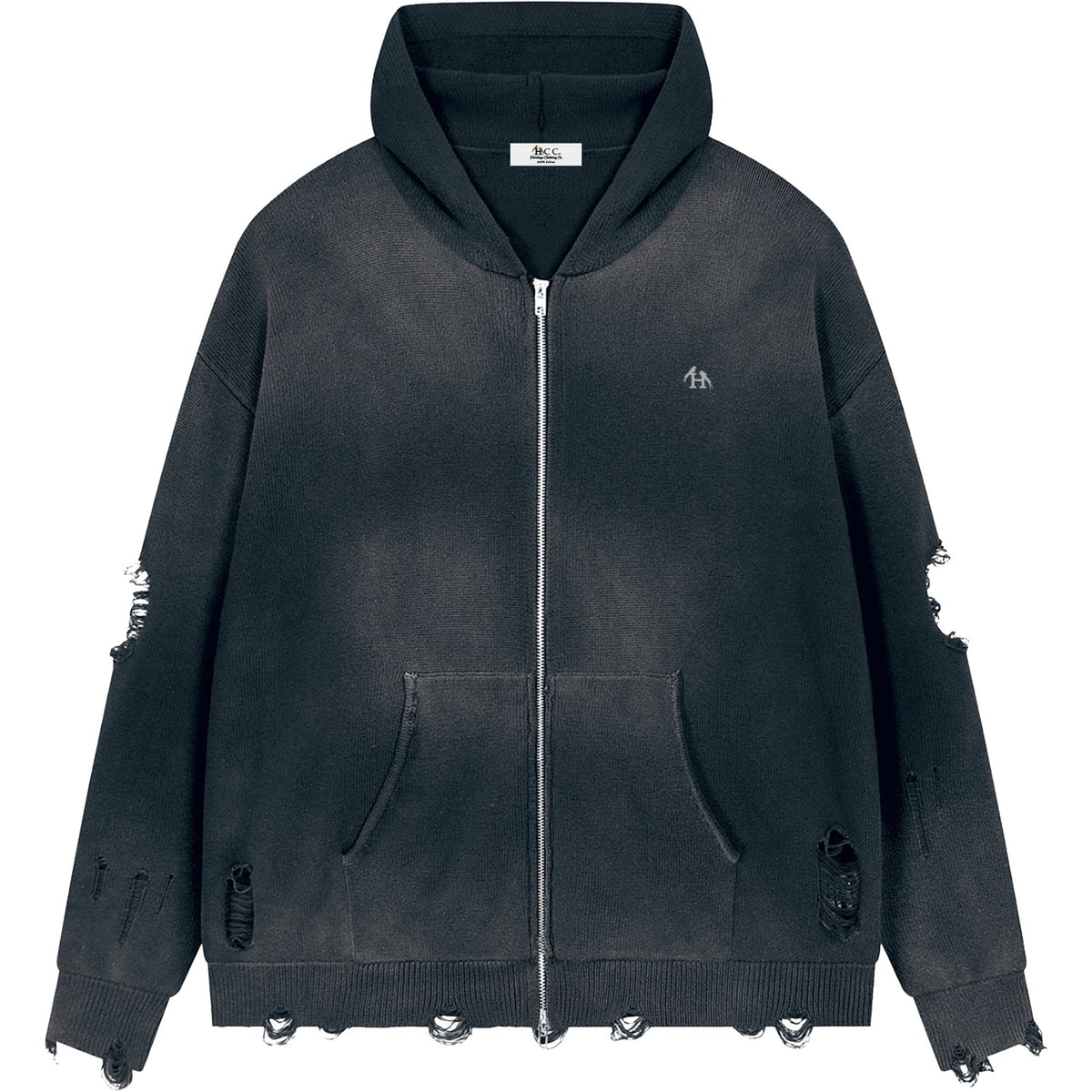 Heritage H Heavyweight Distressed Zip Sweater