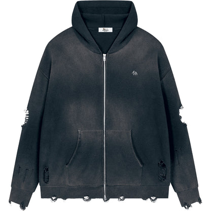 Heritage H Heavyweight Distressed Zip Sweater