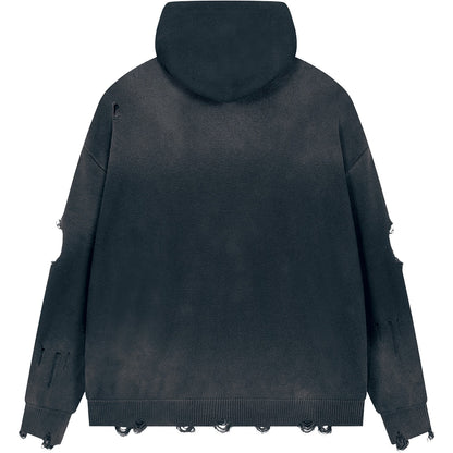 Heritage H Heavyweight Distressed Zip Sweater