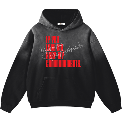 Keep My Commandments Faded Hoodie