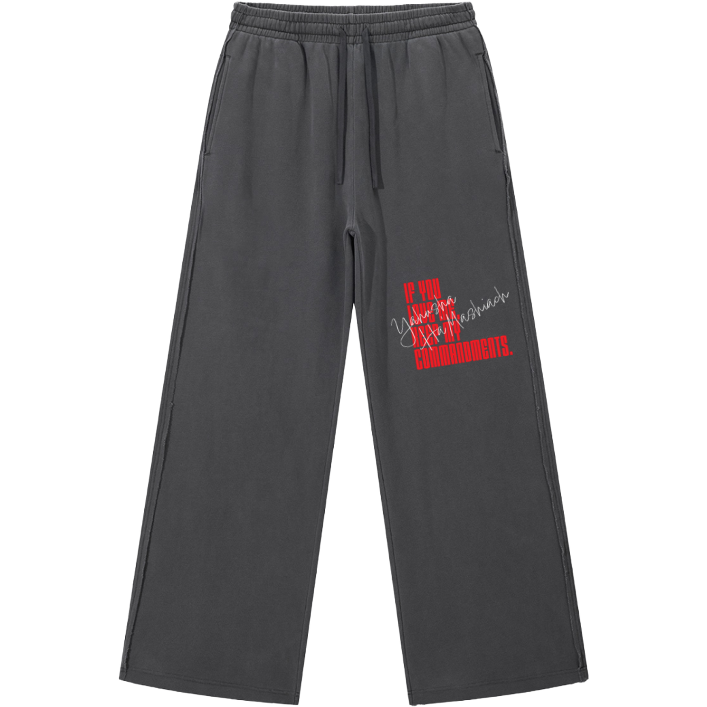 Keep My Commandments Raw Edge Sweatpants