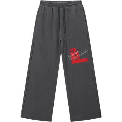 Keep My Commandments Raw Edge Sweatpants
