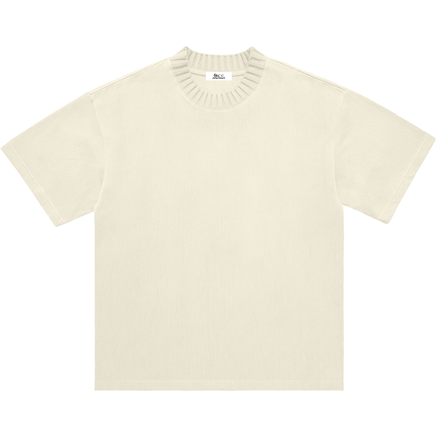 Knitted Neck Short-Sleeve T-Shirt