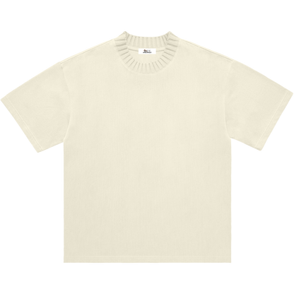 Knitted Neck Short-Sleeve T-Shirt