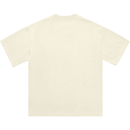 Knitted Neck Short-Sleeve T-Shirt