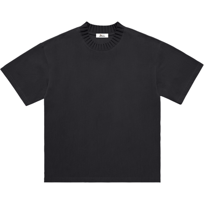 Knitted Neck Short-Sleeve T-Shirt
