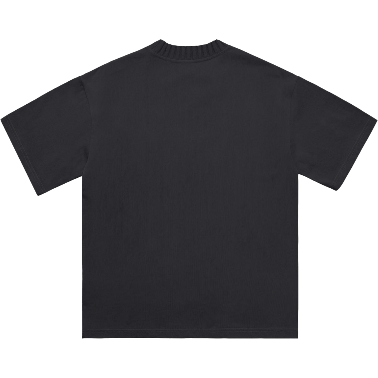 Knitted Neck Short-Sleeve T-Shirt