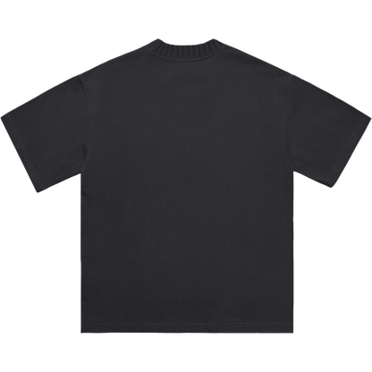 Knitted Neck Short-Sleeve T-Shirt