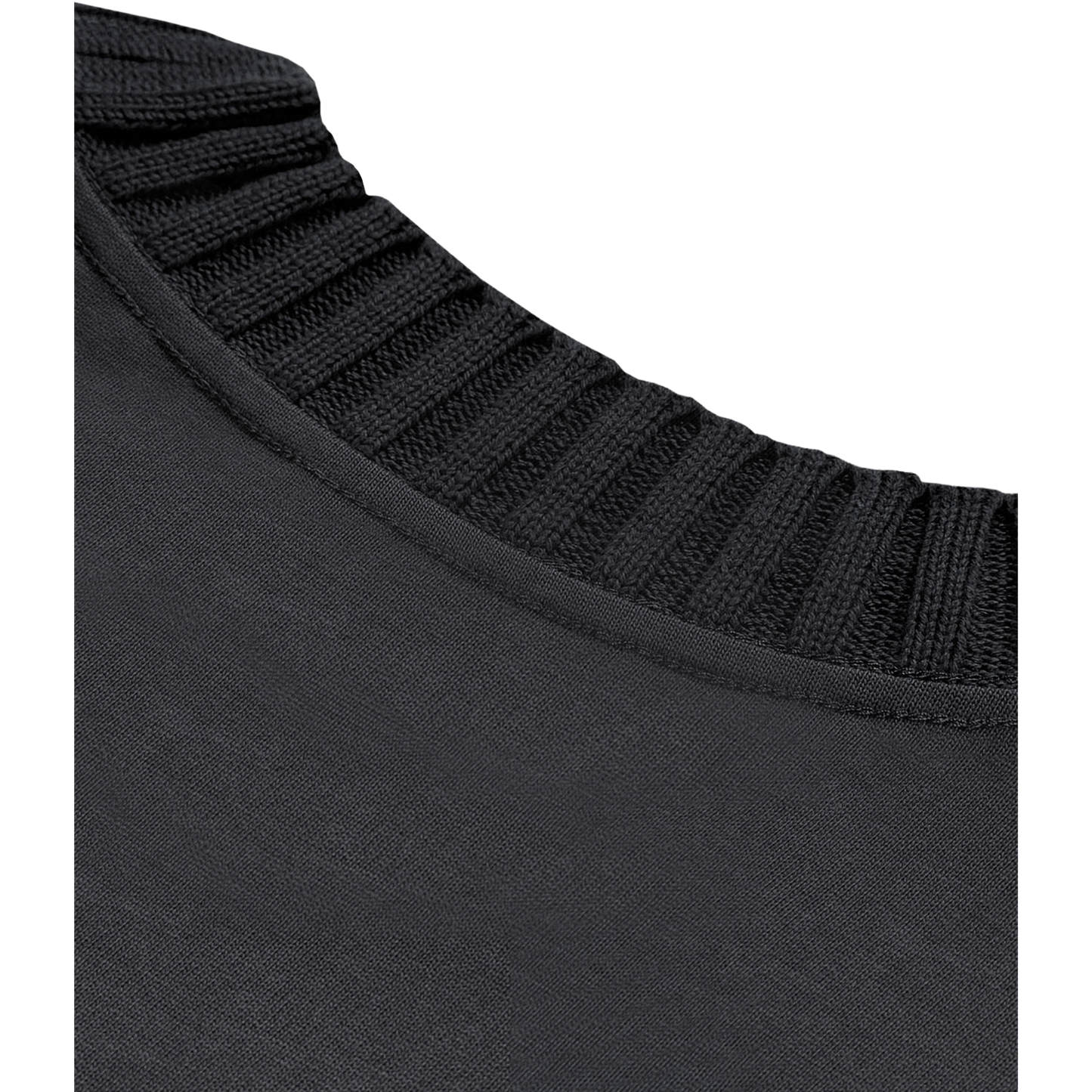 Knitted Neck Short-Sleeve T-Shirt