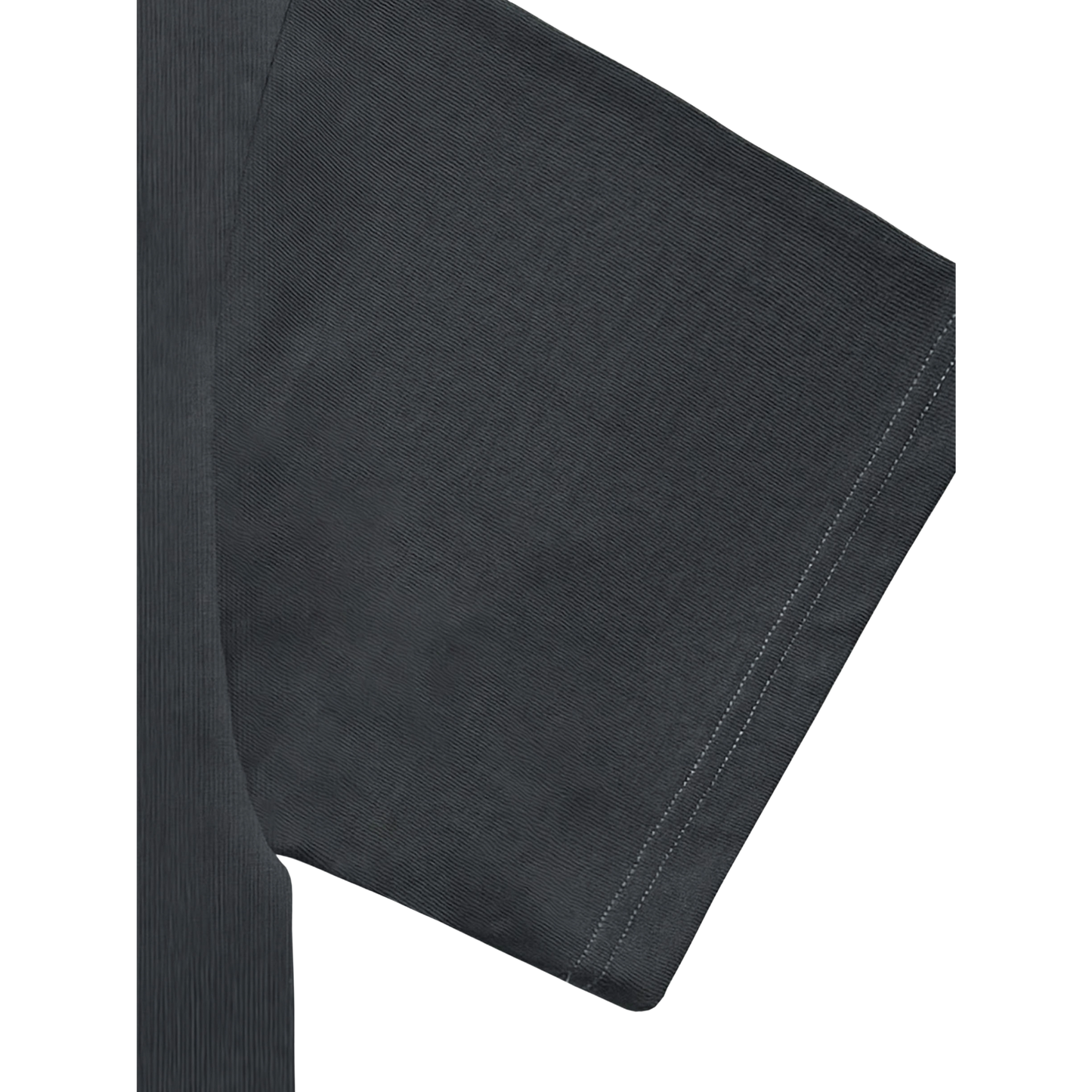 Knitted Neck Short-Sleeve T-Shirt