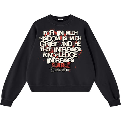 Knowledge Increases Sorrow Boxy Vintage Sweatshirt
