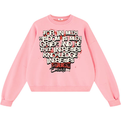 Knowledge Increases Sorrow Boxy Vintage Sweatshirt
