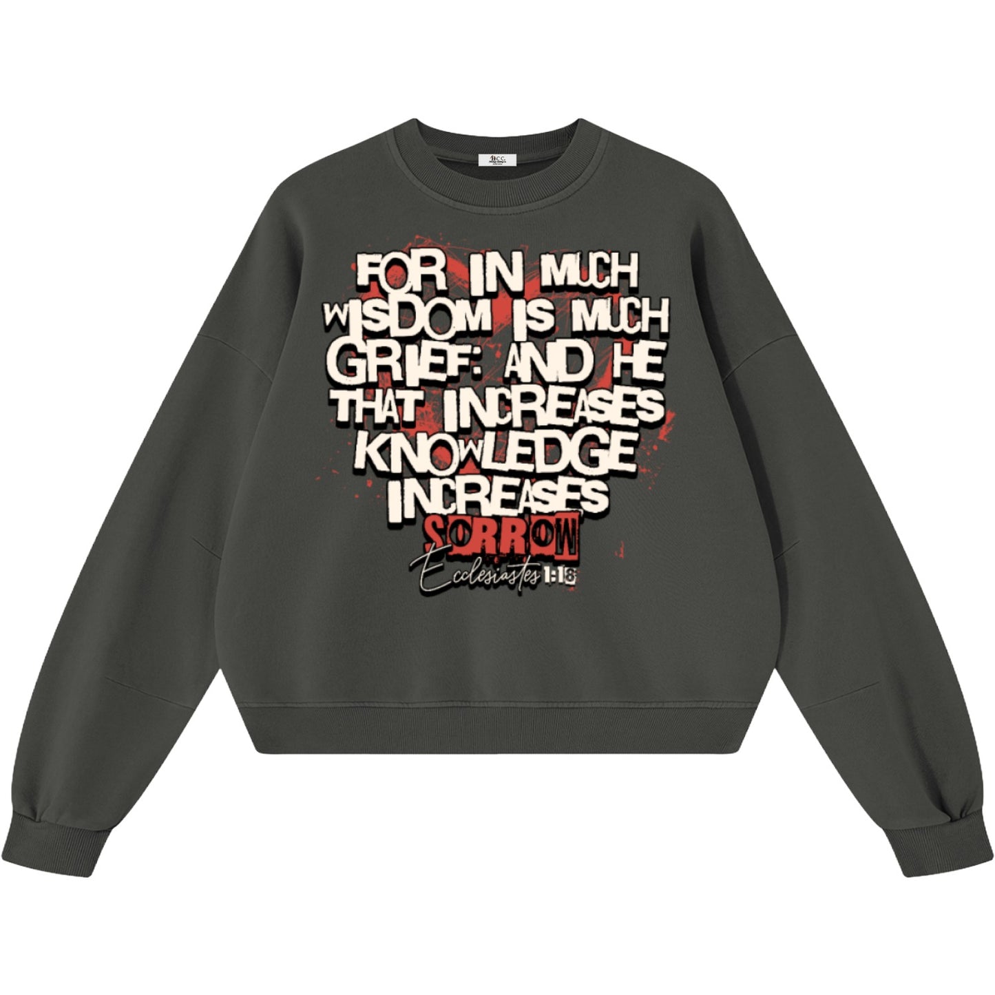 Knowledge Increases Sorrow Boxy Vintage Sweatshirt
