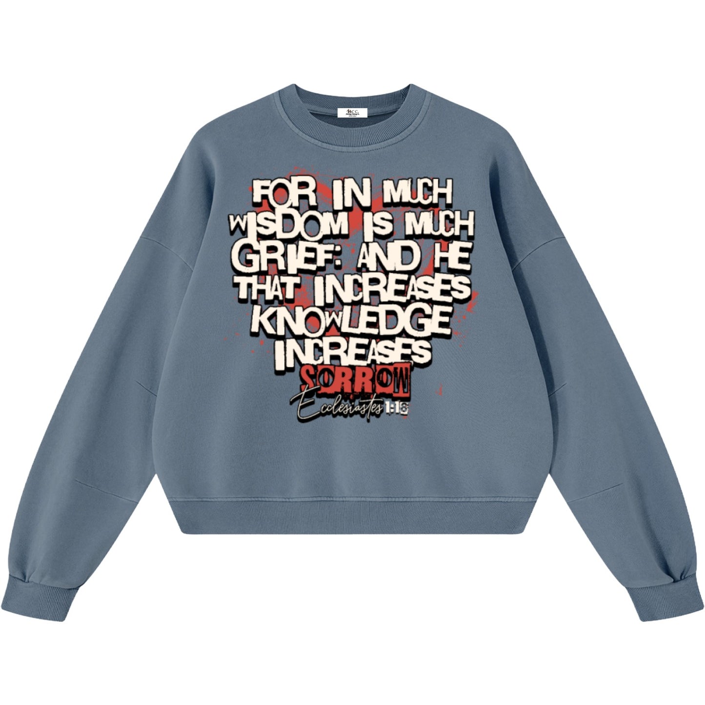Knowledge Increases Sorrow Boxy Vintage Sweatshirt
