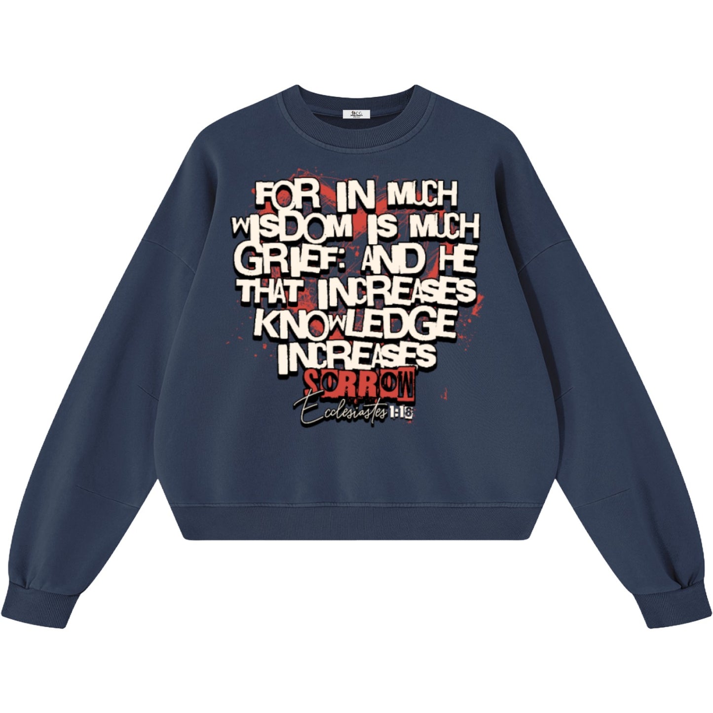 Knowledge Increases Sorrow Boxy Vintage Sweatshirt
