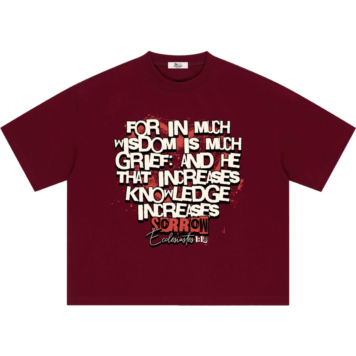 Knowledge Increases Sorrow Boxy Oversized T-Shirt