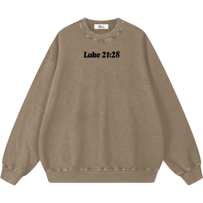 Look Up Men's Oversized Snow Washed Sweatshirt