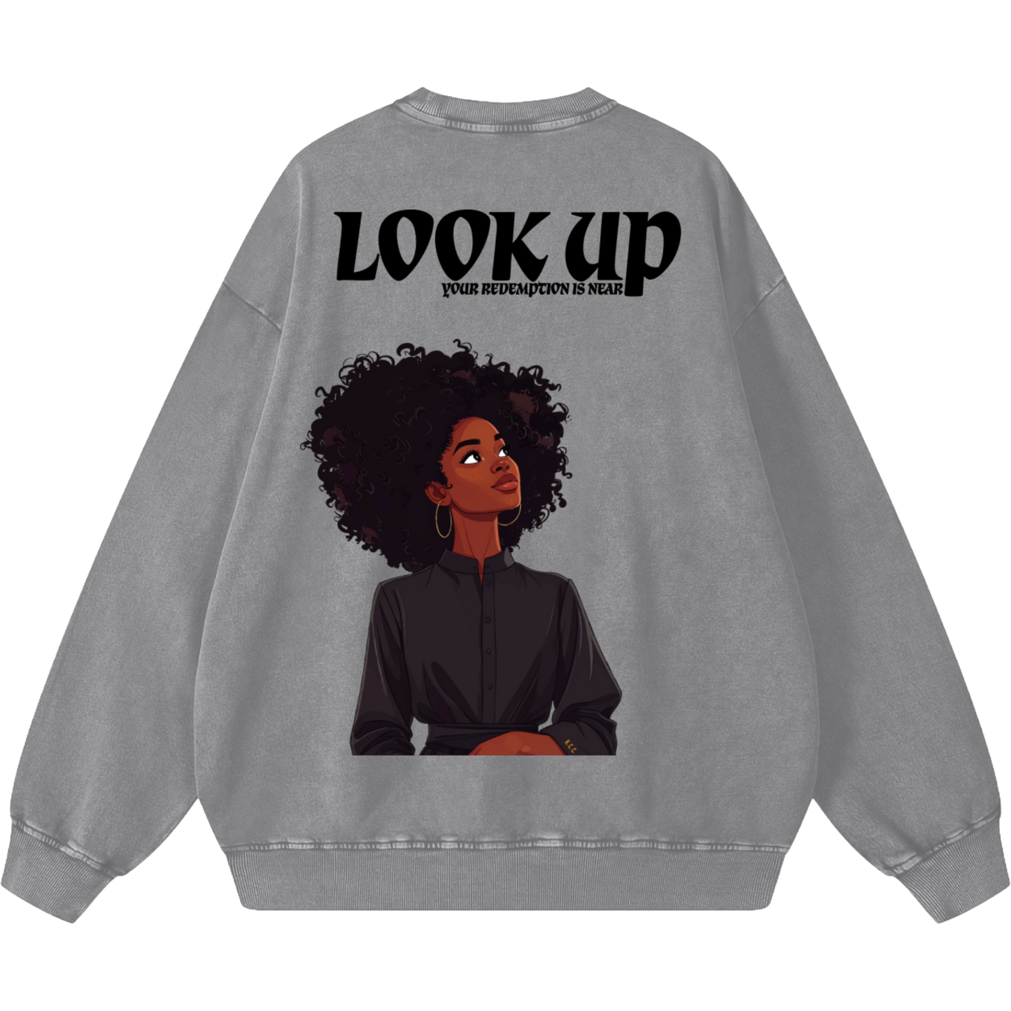 Look Up Women's Oversized Snow Washed Sweatshirt