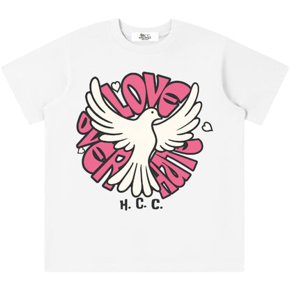 Love Over Hate Girl's Lightweight T-Shirt