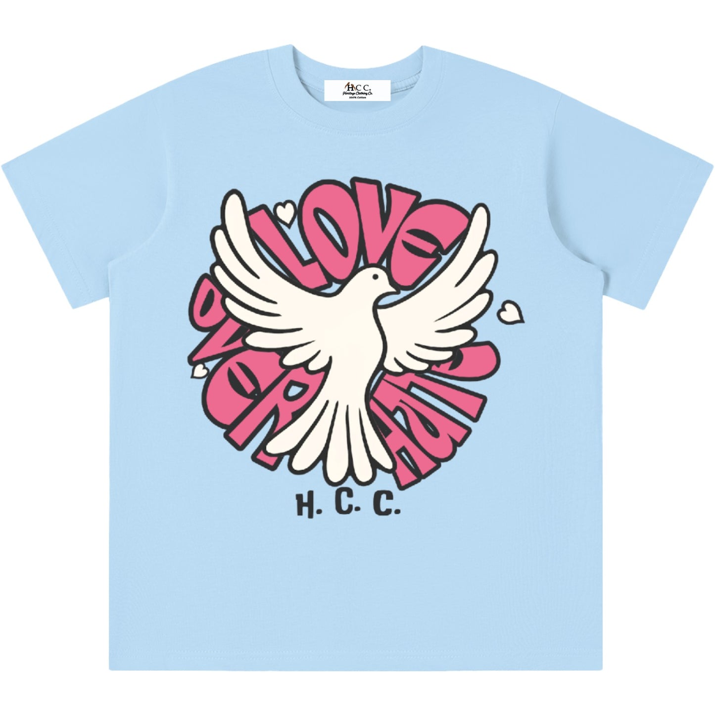 Love Over Hate Girl's Lightweight T-Shirt