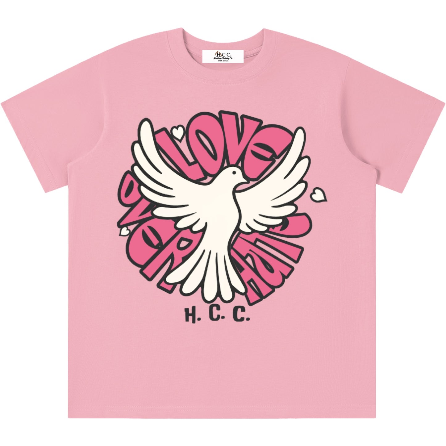 Love Over Hate Girl's Lightweight T-Shirt