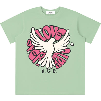 Love Over Hate Girl's Lightweight T-Shirt