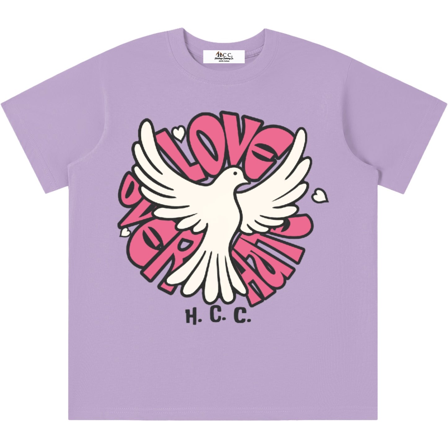 Love Over Hate Girl's Lightweight T-Shirt