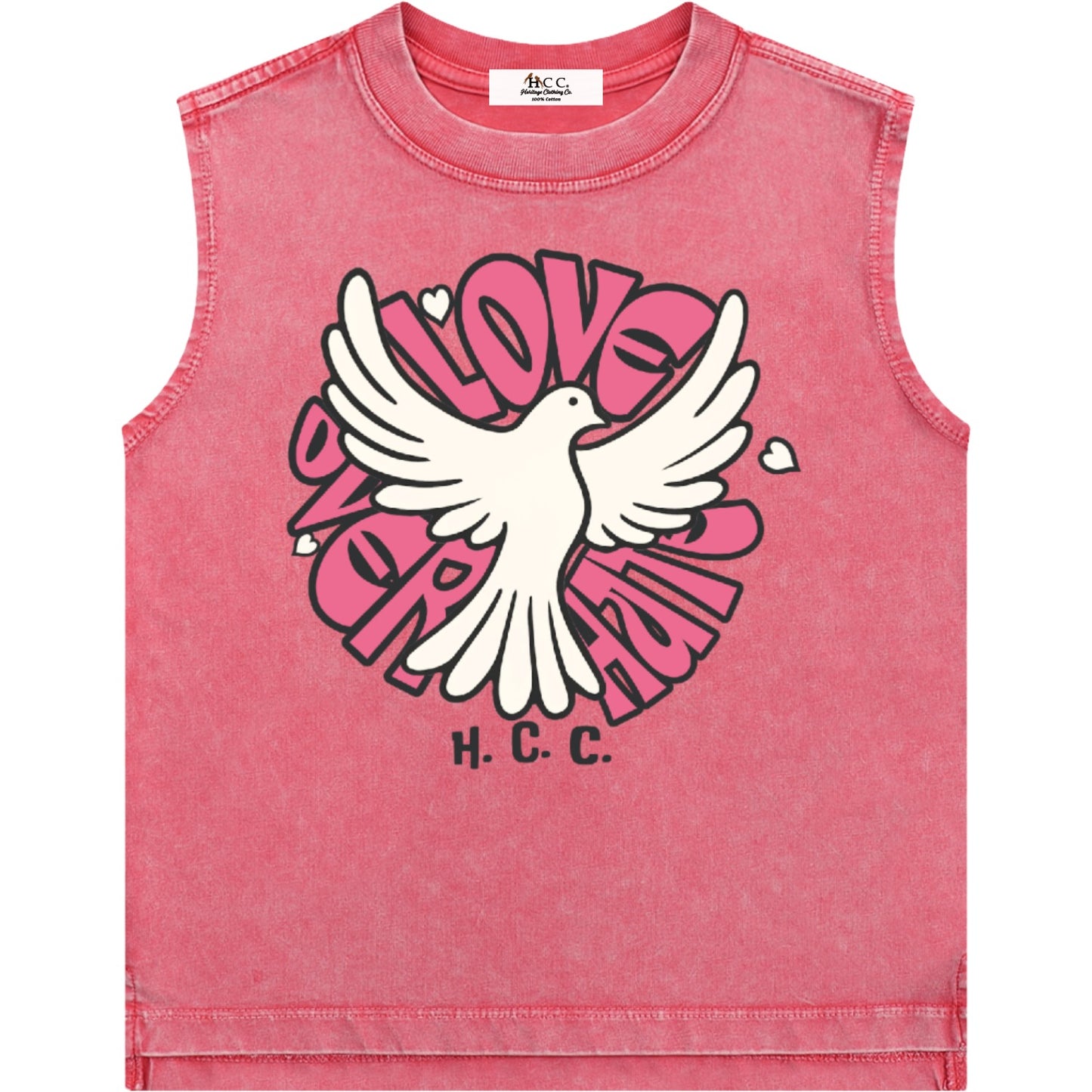 Love Over Hate Girl's Sleeveless T-Shirt