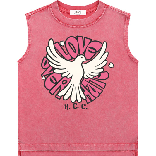 Love Over Hate Girl's Sleeveless T-Shirt