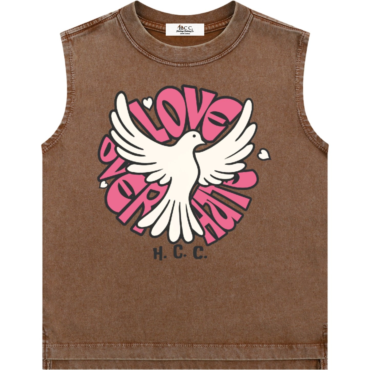 Love Over Hate Girl's Sleeveless T-Shirt