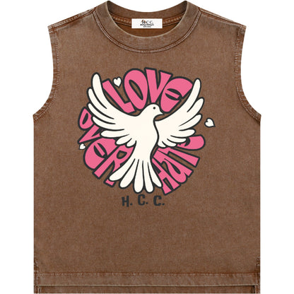 Love Over Hate Girl's Sleeveless T-Shirt