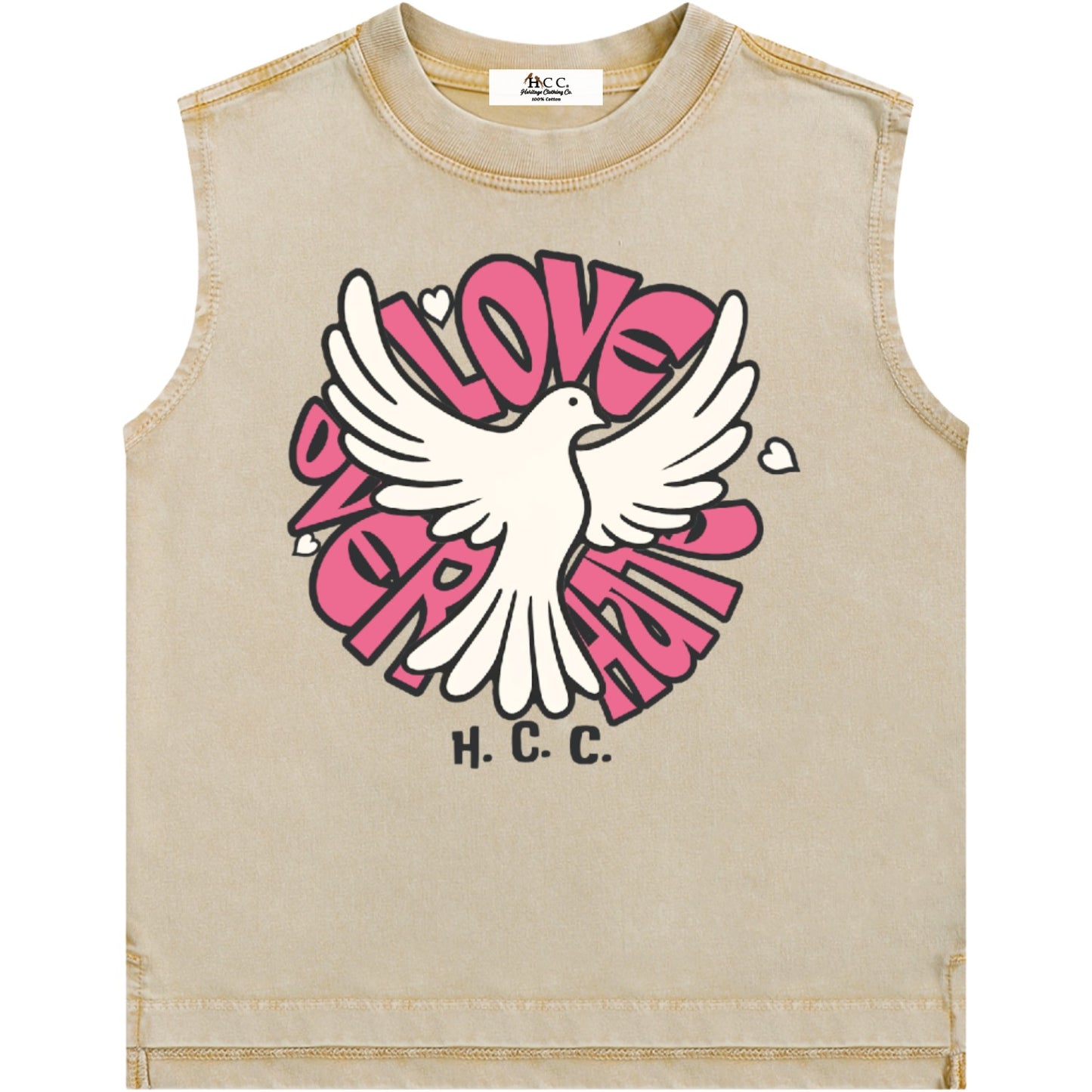 Love Over Hate Girl's Sleeveless T-Shirt
