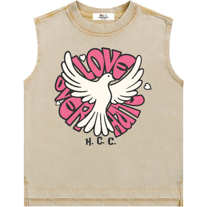 Love Over Hate Girl's Sleeveless T-Shirt