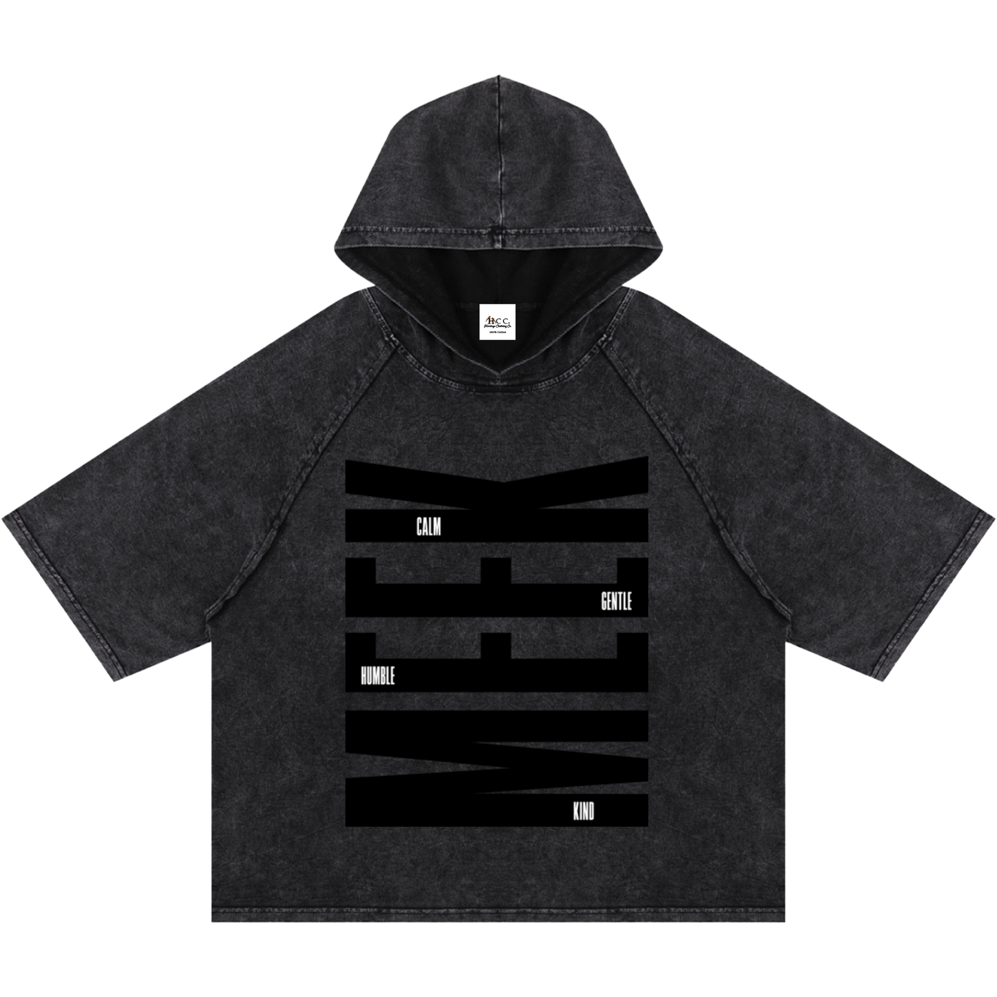 Meek Men's Hooded Wide-Cut Short-Sleeve T-Shirt